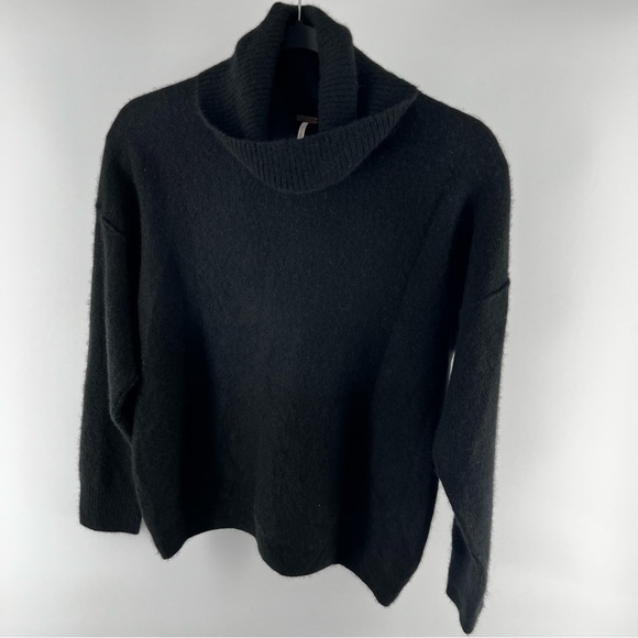 Free People Addie Black Cashmere Turtleneck Sweater - Size Small - Picture 2 of 7